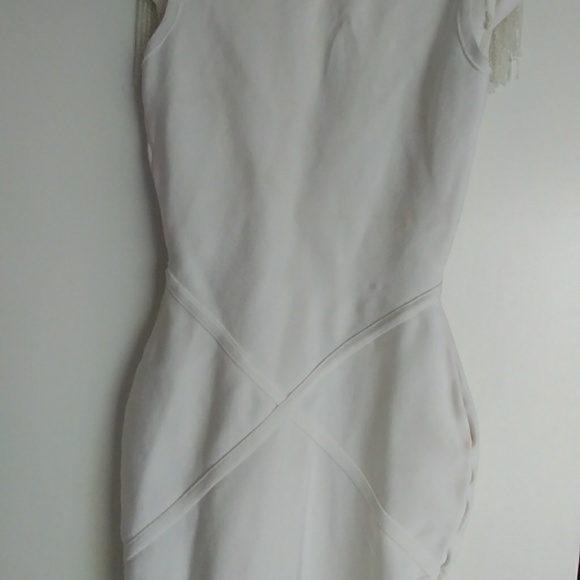 Unbranded Bandage Dress White Beaded Flapper - Picture 5 of 6